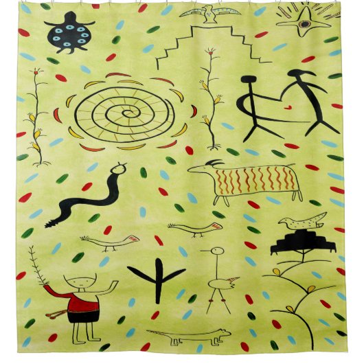 Petroglyphen 1 Duschvorhang (Vorderseite)