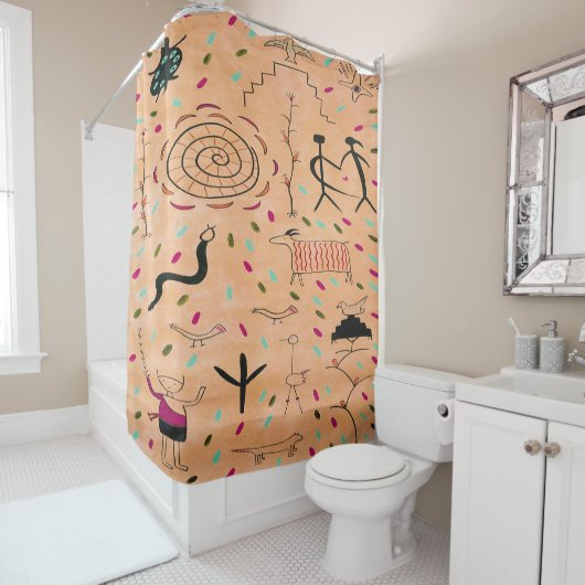 Petroglyphen 2 Duschvorhang (Beispiel)