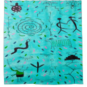 Petroglyphen 4 Duschvorhang (Vorderseite)