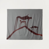 Petroglyphen African Cave Art - Antike Tiere Wandteppich (Vorderseite (Horizontal))