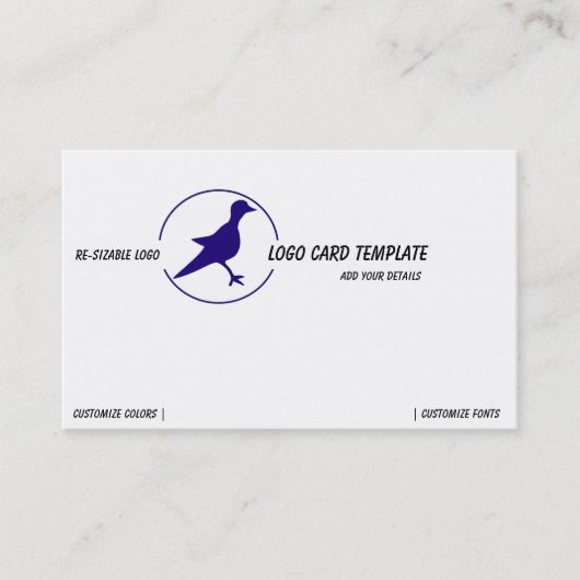 Petroglyphen Blue Bird Logo Visitenkarte (Vorderseite)