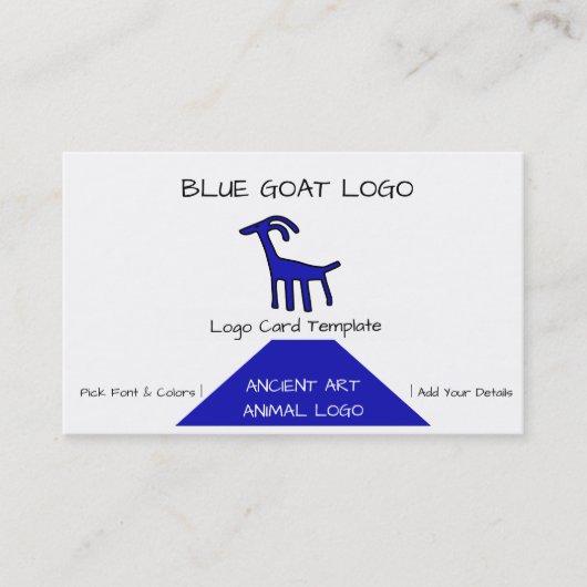 Petroglyphen Blue Goat Logo Visitenkarte (Vorderseite)