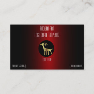 Petroglyphen Gold Goat Logo Visitenkarte