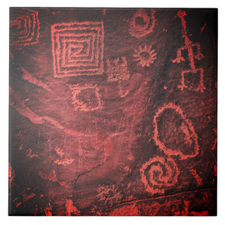 Petroglyphen Hopi Höhlenschrift Kunst Keramik Tile Fliese