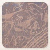 Petroglyphen Rechteckiger Pappuntersetzer (Vorderseite)
