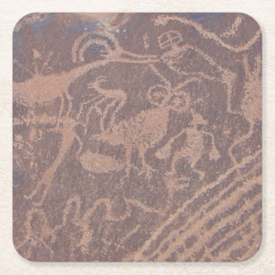 Petroglyphen Rechteckiger Pappuntersetzer