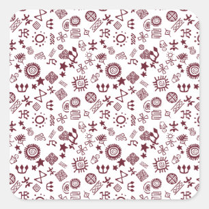 Petroglyphen Rock Art Symbols auf Quadratischer Aufkleber