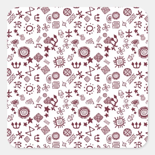 Petroglyphen Rock Art Symbols auf Quadratischer Aufkleber (Vorderseite)