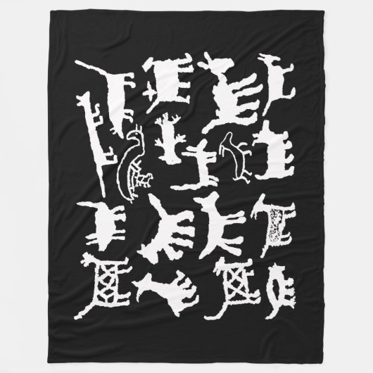 Petroglyphen-Sammlung Hunde und Coyoten Fleecedecke (Vorderseite)