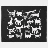 Petroglyphen-Sammlung Hunde und Coyoten Fleecedecke (Vorderseite (Horizontal))