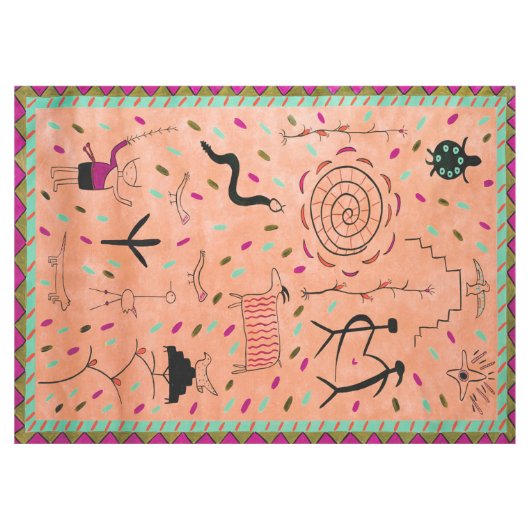 Petroglyphen-Tablette Tischdecke (Vorderseite (Horizontal))