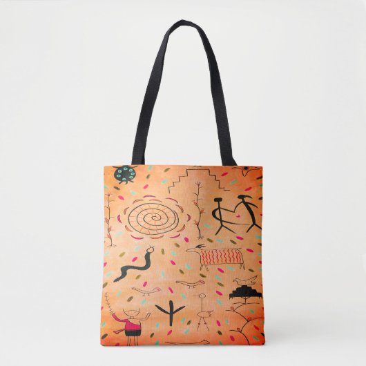 Petroglyphen Totbeutel Tasche (Vorderseite)