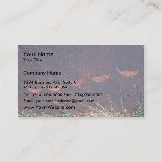 Petroglyphen Visitenkarte (Vorderseite)