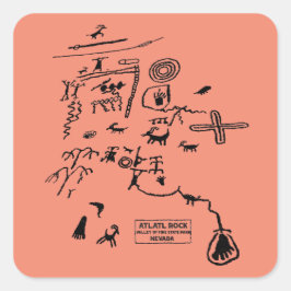 Petroglyphs at Atlatl Rock at Valley of Fire State Quadratischer Aufkleber