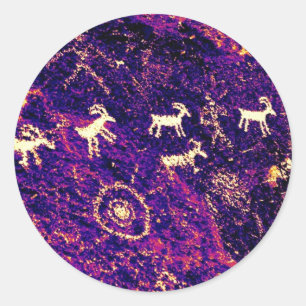 PETROGLYPHS NEVADA DESERT AMERIKAN SÜDWEST RUNDER AUFKLEBER