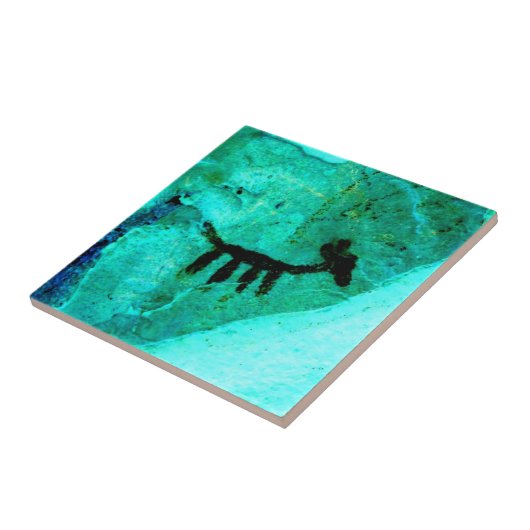 Petroglypus auf grünem Kachel (Seite)