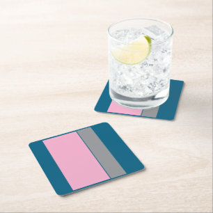 Petrol Blau   CottonCandy  Rechteckiger Pappuntersetzer