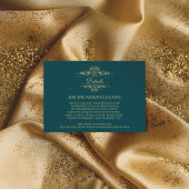 Petrol green Golden Luxus Hochzeitskarte Begleitkarte