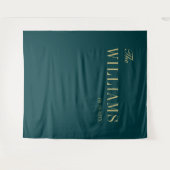 Petrol grün elegante stilvolle Hochzeitskulisse Wandteppich (Vorderseite (Horizontal))