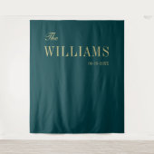 Petrol grün elegante stilvolle Hochzeitskulisse Wandteppich (Vorderseite)