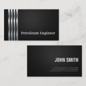 Petroleingenieur Berufliches Schwarzsilber Visitenkarte (Vorne/Hinten)