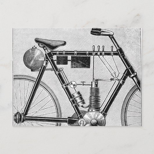 Petrolette Omega Motorcycle, 1895 Postkarte (Vorderseite)