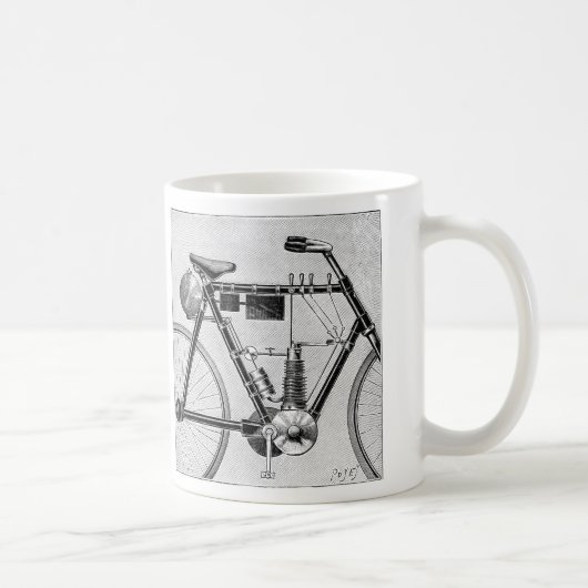 Petrolette Omega Motorrad, 1895 Kaffeetasse (Rechts)