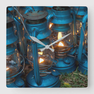 Petroleum-Lampen Ol Pejeta Bush Camp Quadratische Wanduhr