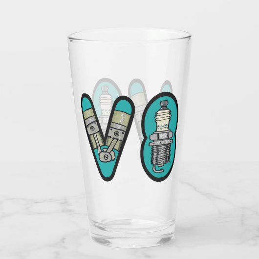 Petrolhead V8 Autoenthusiast Glas (Rückseite)