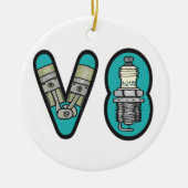 Petrolhead V8 Autoenthusiast Keramik Ornament (Vorne)