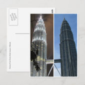 Petronas-Tag-Nachttürme Postkarte (Vorne/Hinten)