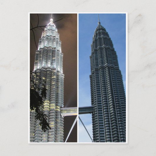 Petronas-Tag-Nachttürme Postkarte (Vorderseite)
