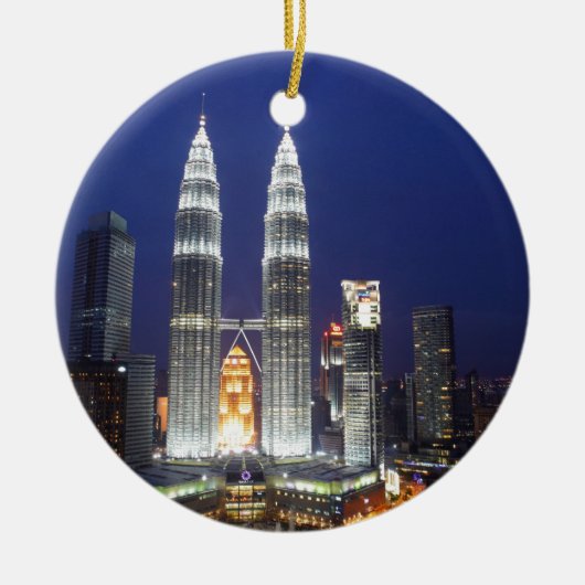 Petronas Türme beleuchtet in der Nacht Kuala Lumpu Keramikornament (Vorne)
