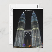 Petronas Türme in der Nacht Postkarte (Vorne/Hinten)