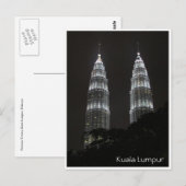 Petronas, zwei Nachttürme Postkarte (Vorne/Hinten)