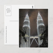 Petronas Zwillingstürme glühen Postkarte (Vorne/Hinten)