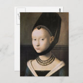 Petrus Christus Porträt einer jungen Frau Postkarte (Vorne/Hinten)