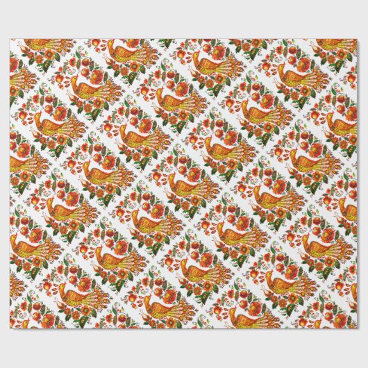 Petrykivka Ukrainer firebird Geschenkpapier (Flach)