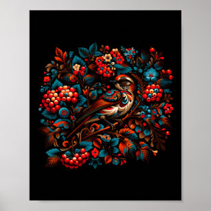 Petrykivka Vogel Pracht Ukraine Malerei 1 Poster