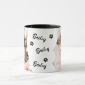 Pet's Cool Modern Simple Typography Name and Photo Tasse (Zentrum)