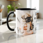 Pet's Cool Modern Simple Typography Name and Photo Tasse