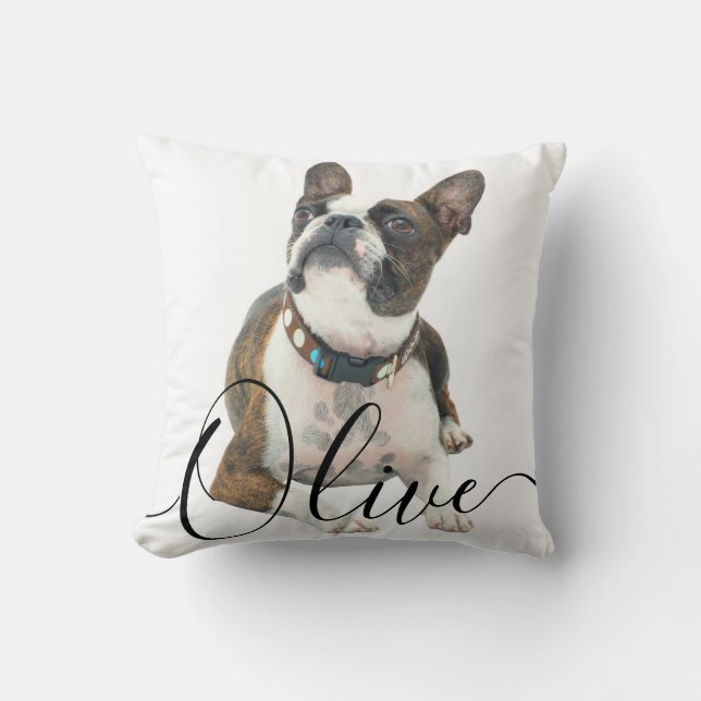 Pet's Custom Name and Photo Kissen (Vorderseite)