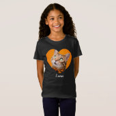 Pet's Cute Modern Typography Name and heart Photo T-Shirt (Vorne ganz)