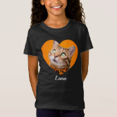 Pet's Cute Modern Typography Name and heart Photo T-Shirt (Vorderseite)