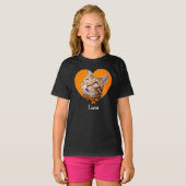 Pet's Cute Modern Typography Name and heart Photo T-Shirt (Vorne ganz)