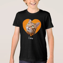 Pet's Cute Modern Typography Name and heart Photo Tri-Blend Shirt