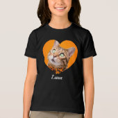 Pet's Cute Modern Typography Name and heart Photo Tri-Blend Shirt (Vorderseite)