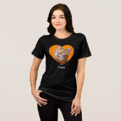 Pet's Cute Modern Typography Name and heart Photo Tri-Blend Shirt (Vorderseite voll)