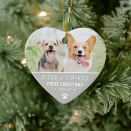 Pet's erste Weihnachtsbaum Print Gray Foto Keramik Ornament