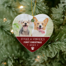 Pet's erste Weihnachtspaw Print Red Foto